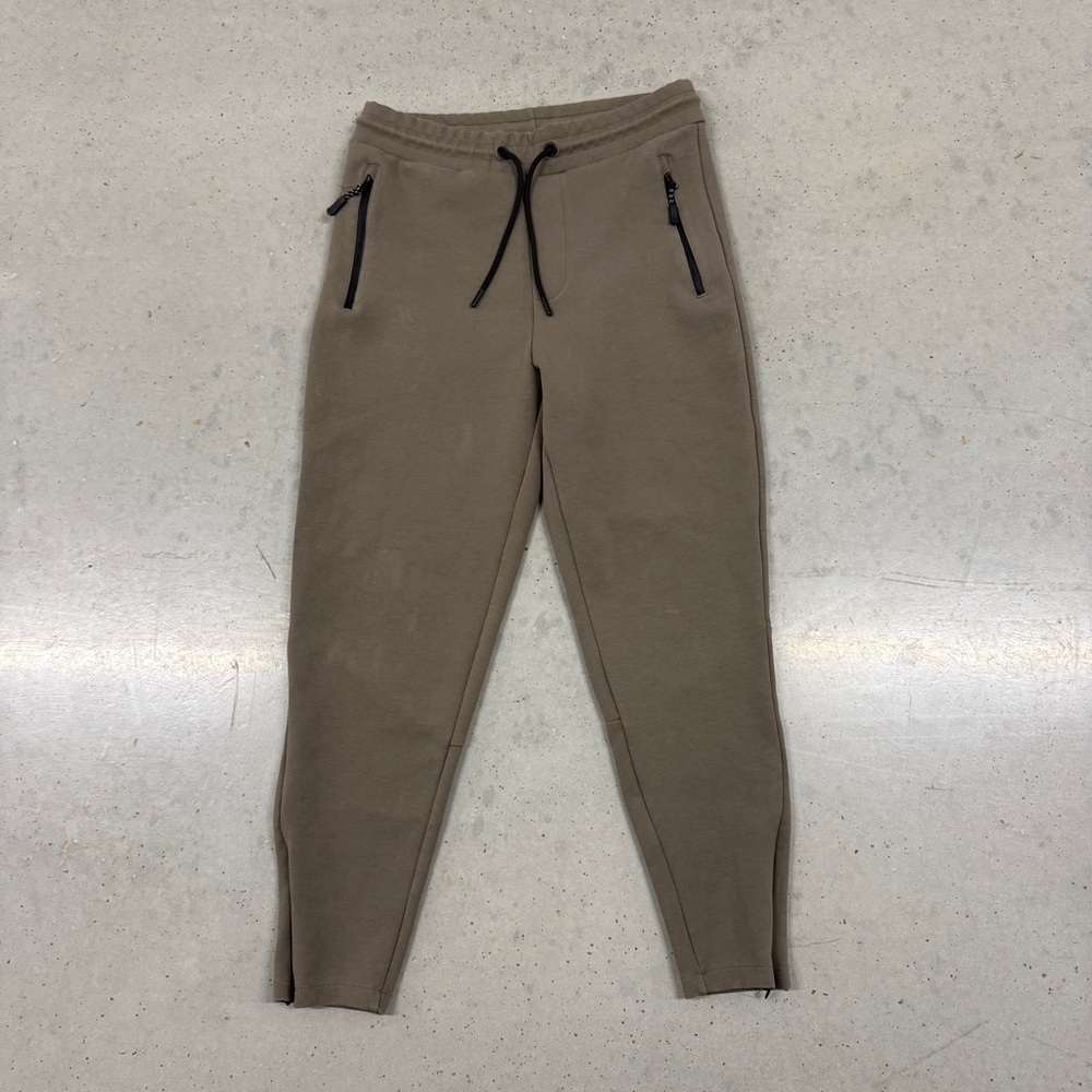 ZARA Khaki Tan Tech Slim-Fit Joggers.